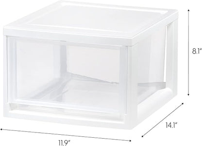 IRIS USA 14.5 Qt. Plastic Drawer Storage Organizer Stacking Drawers, Stackable - Image 3