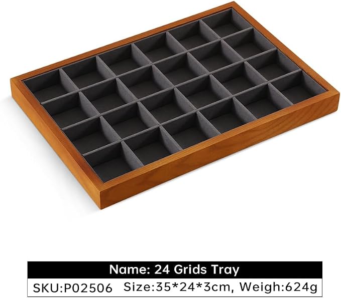 Earring Storage Tray, Wood Jewelry Organizer Tray, Premium Wood Earring Display - Image 3