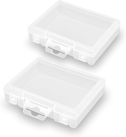 2 Pack Rectangle Plastic Frosted Storage Containers Box, Polypropylene Box by FarmerMani