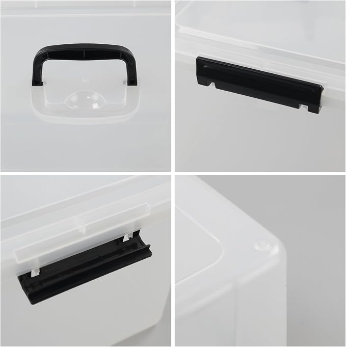 4-Pack 17.5 Quart Clear Storage Box, Plastic Storage Bins - Image 3