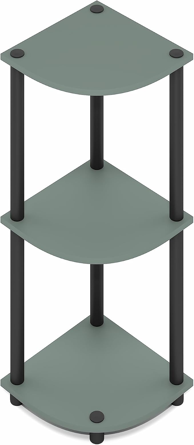 Furinno Turn-N-Tube Corner Shelf, 3-Tier Corner Bookshelf, Display Storage - Image 5