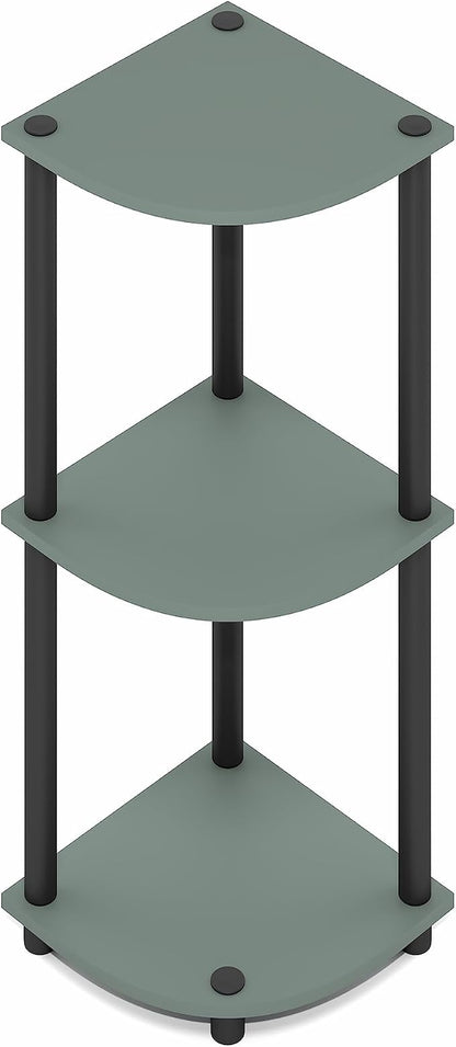 Furinno Turn-N-Tube Corner Shelf, 3-Tier Corner Bookshelf, Display Storage - Image 5