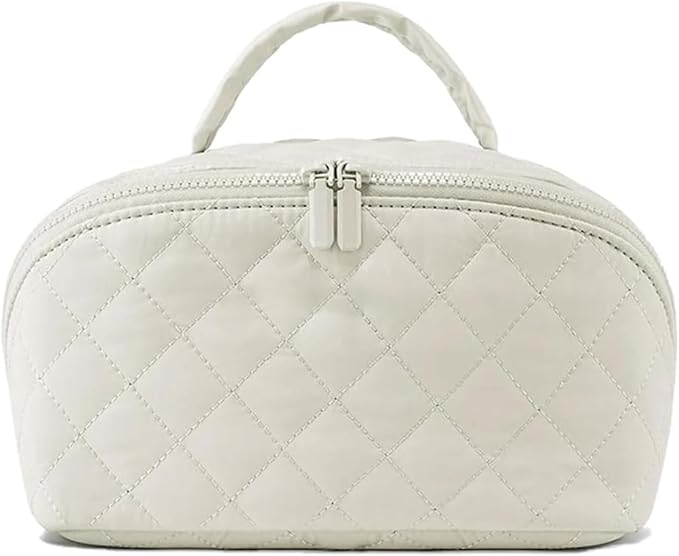 Travel Makeup Bag, Wide Open Expandable Lay-Flat Cosmetic Case, Padded Organizer by Feilium