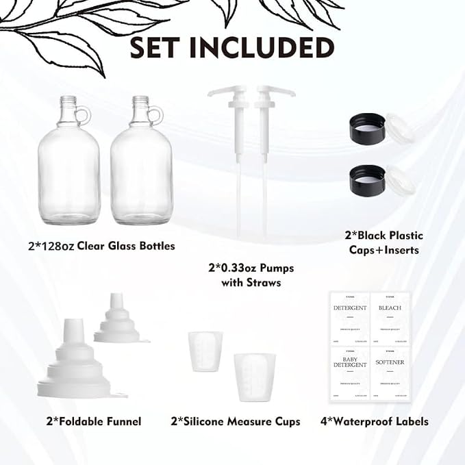 2 Pcs Glass Liquid Laundry Detergent Dispenser - Image 3