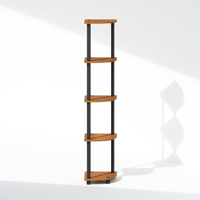Furinno Turn-N-Tube Storage Shelves, 5-Tier Book Shelf, Corner Shelf - Image 8