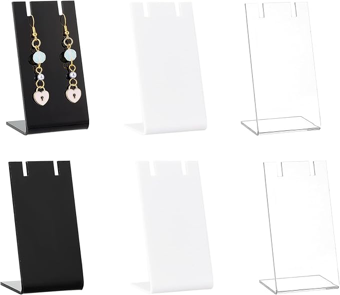 PH PandaHall 6pcs Earring Holder L-Shape Earring Organizer 3 Colors Jewelry by PHPandaHall
