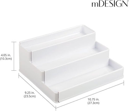 mDesign Plastic Expandable 3-Tier Shelf Rack Organizer - Image 2