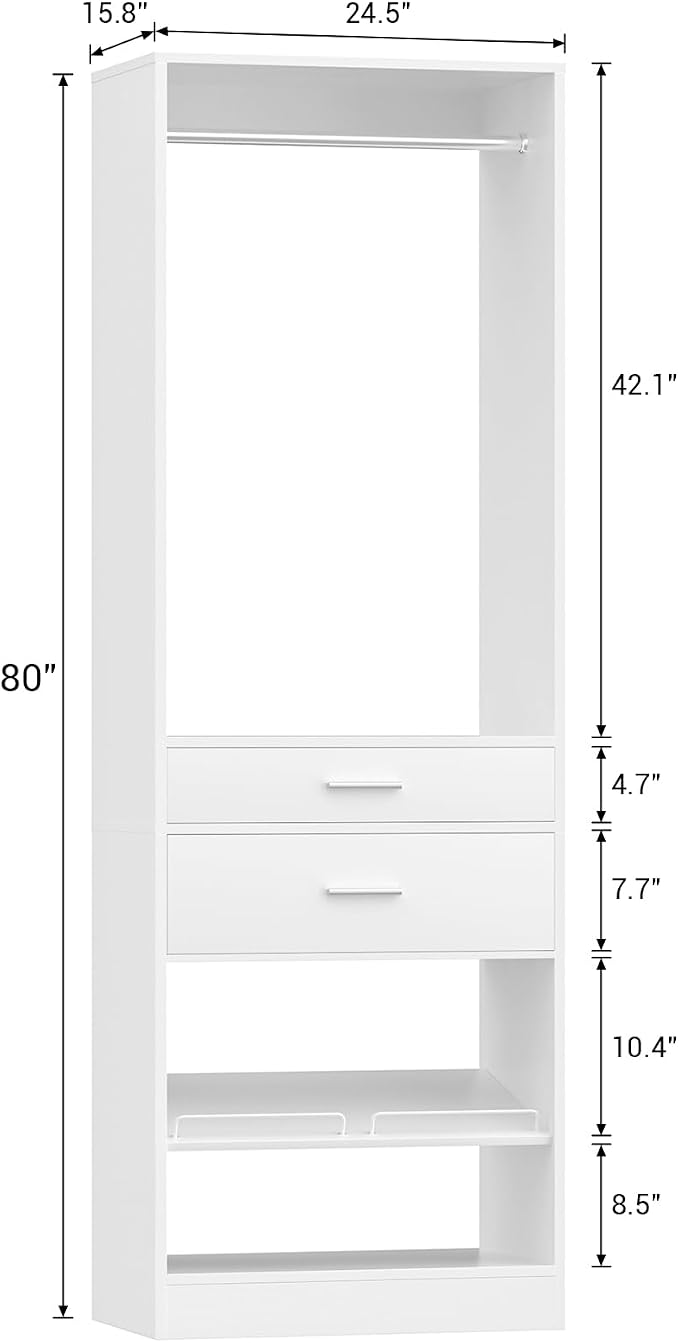 Unikito 25” W x 80'' H Closet Organizer Storage - Image 7