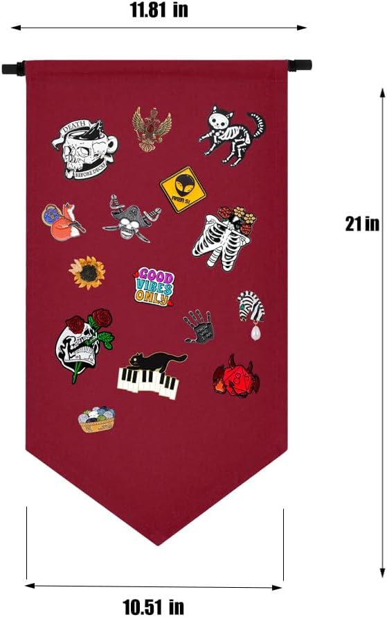 Wall Hanging Brooch Jewelry Storage Case Canvas Display Stand Enamel Pin - Image 3