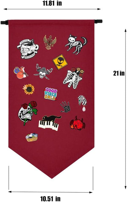 Wall Hanging Brooch Jewelry Storage Case Canvas Display Stand Enamel Pin - Image 3