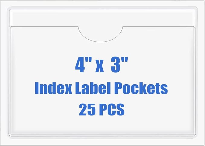 Origin-Joy 25 PCS Self-Adhesive Index Label Pockets by Origin-Joy