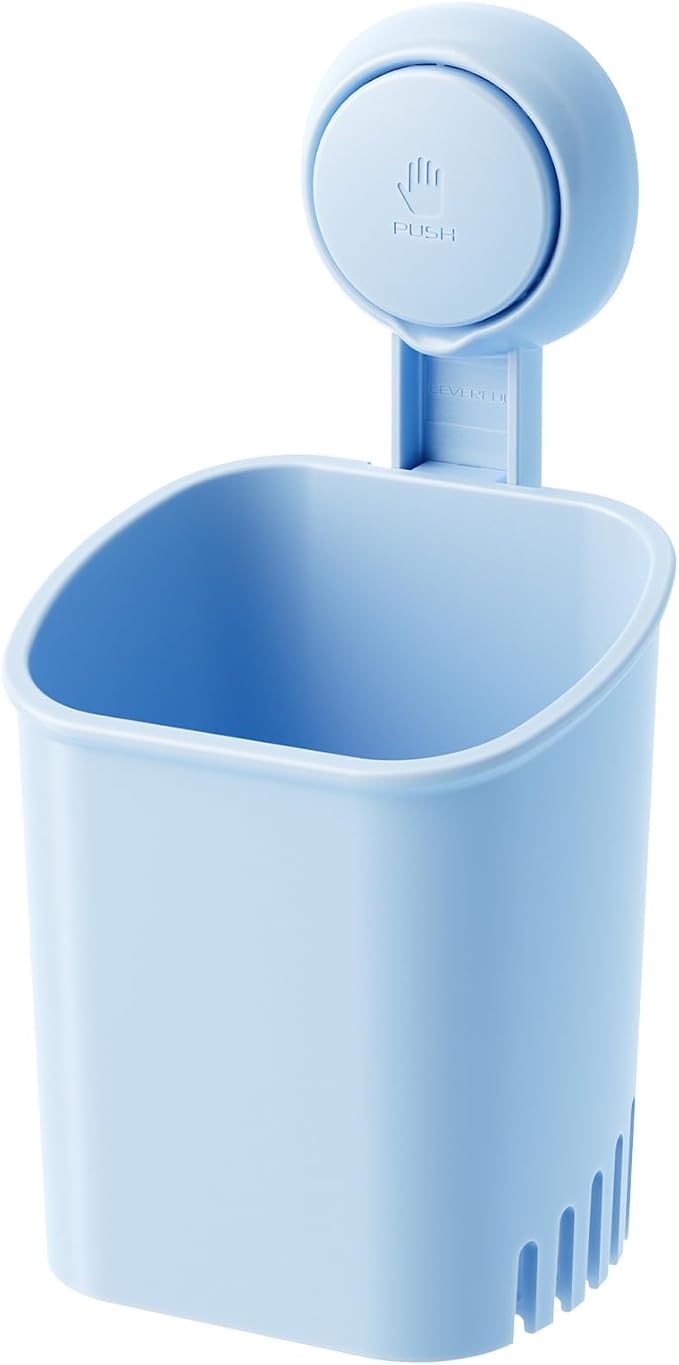 LEVERLOC Powerful Suction Cup Toothbrush Holder, Drill-Free Wall Shower Holder by LEVERLOC