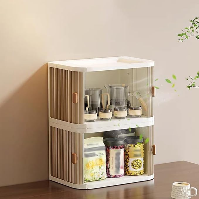 Desktop Storage Box Foldable and Assembly Free Sliding Door Design Ideal - Image 2