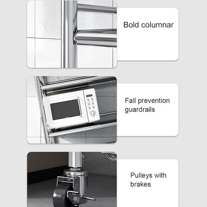 304 Stainless Steel Rolling Cart, Utility Kitchen Storage Carts - Image 4