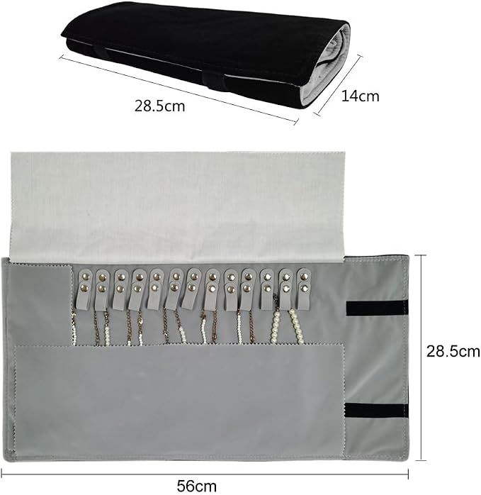 Velet Travel Jewelry Case Roll Bag Organizer - Image 5