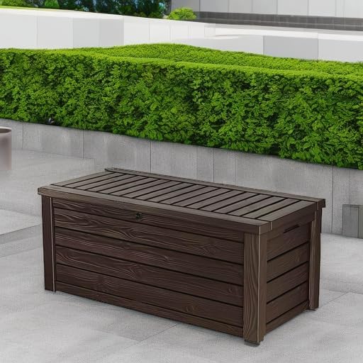 Keter 150 Gallon Resin Large Deck Box Organization and Storage Box - Image 5