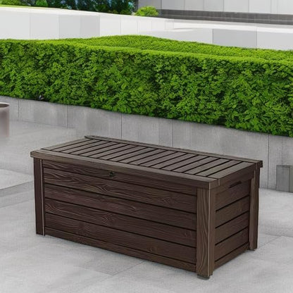 Keter 150 Gallon Resin Large Deck Box Organization and Storage Box - Image 5