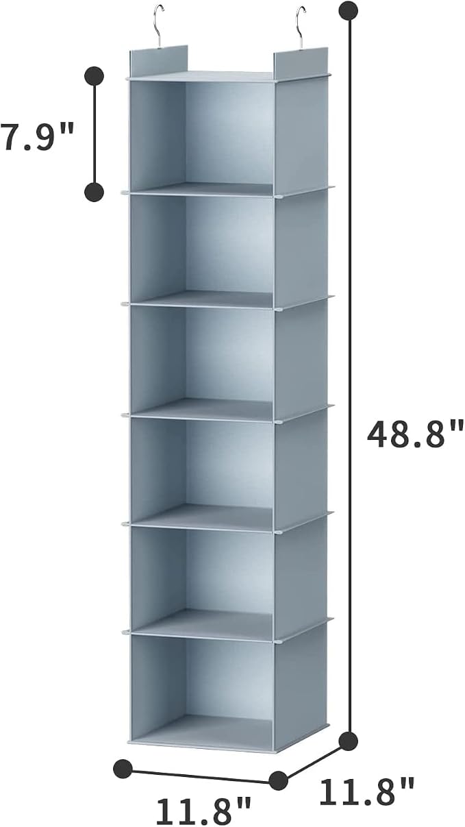 YOUDENOVA Hanging Closet Organizer, 6-Shelf Closet Hanging Shelves - Image 3