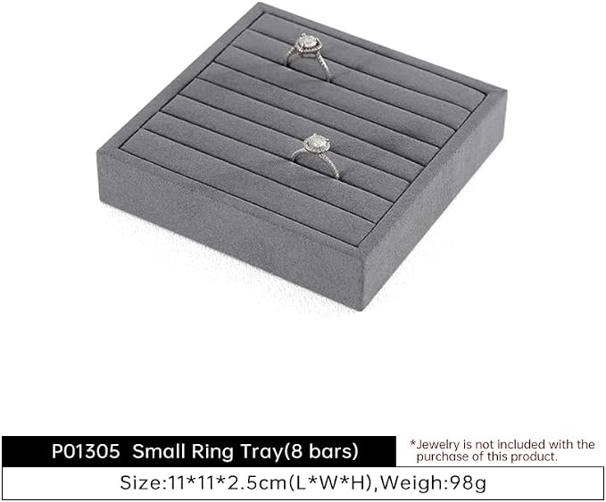 Dark Blue Jewelry Display Tray Ring Necklace Earring Bangle Organizer - Image 6