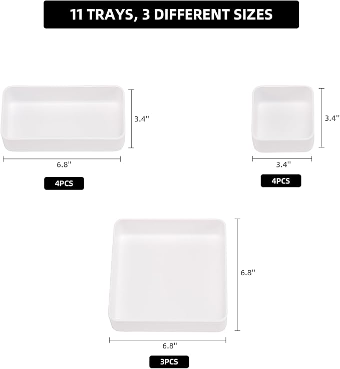 CHANCETSUI 11-Piece Stackable Drawer Organizer Set, Stationery, Utensils in - Image 6