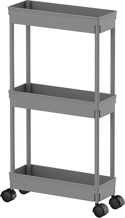 Sooyee Slim Storage Cart, 3 Tier Bathroom Rolling Utility Cart Storage by Sooyee