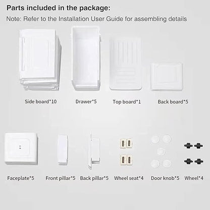 Conworld Super Light Weight Slim Plastic Bathroom Storage, Self-Assembling - Image 8
