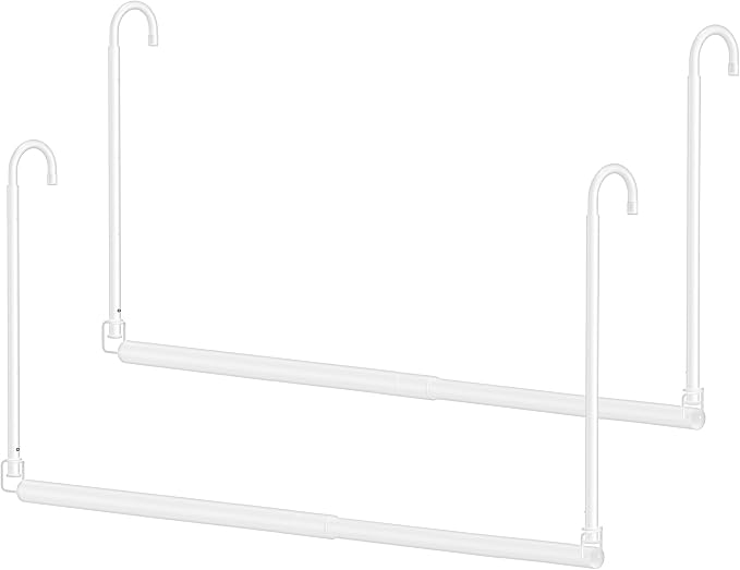 Hanging Closet Rod, 2 Pack Adjustable Height & Width Closet Rods by Tiemlet