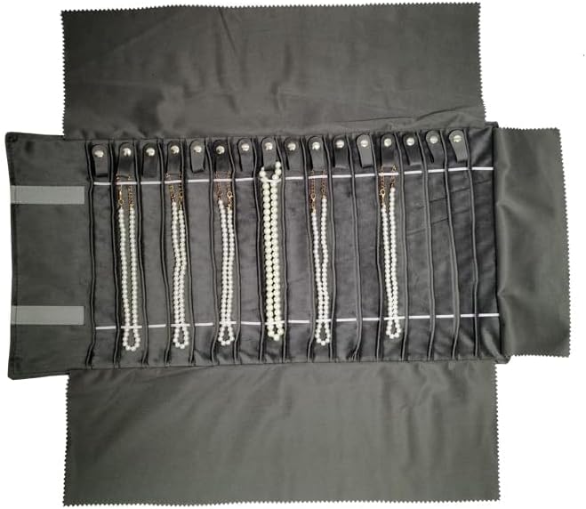 Portable Jewelry Roll Untangled Secure Necklace Travel Storage Bag Displays - Image 6
