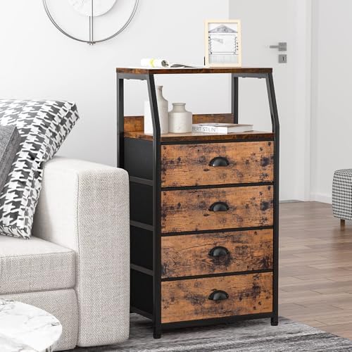 Furnulem Tall Night Stand, Bedside Table - Image 7