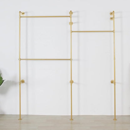 Modern Simple Industrial Pipe Double Hanging Rods Clothing Rack, Clothes Rack - Image 8