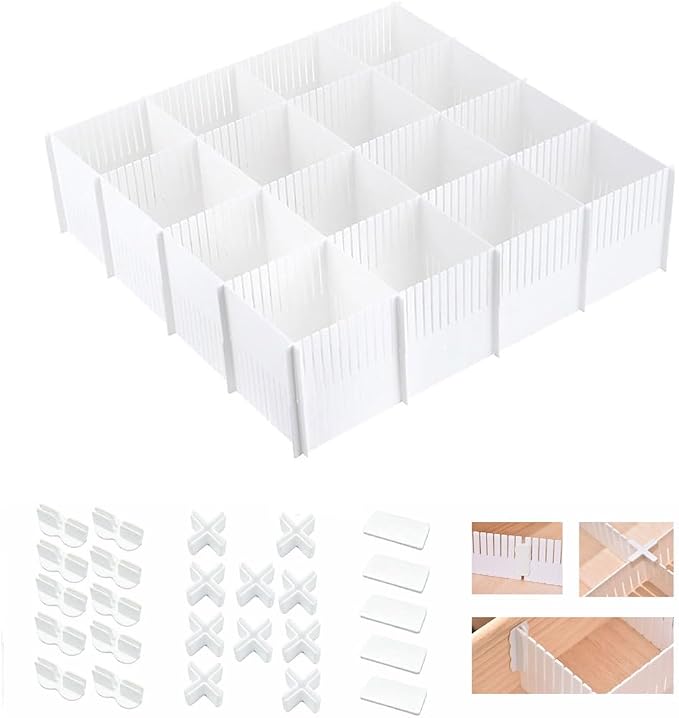 Adjustable Plastic Drawer Separators, 14.96" Length x 4.33" Height, Cuttable by Unknown