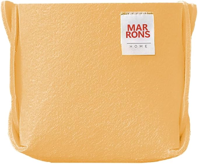 Collapsible Felt APRICOT Storage Bin Mini 3.9"x3.9"x3.9" – Foldable Basket by MARRONS