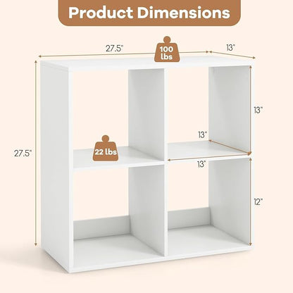 POWERSTONE 4 Cube Storage Organizer Set of 2, 2 Tier Cubby Bookshelf - Image 2