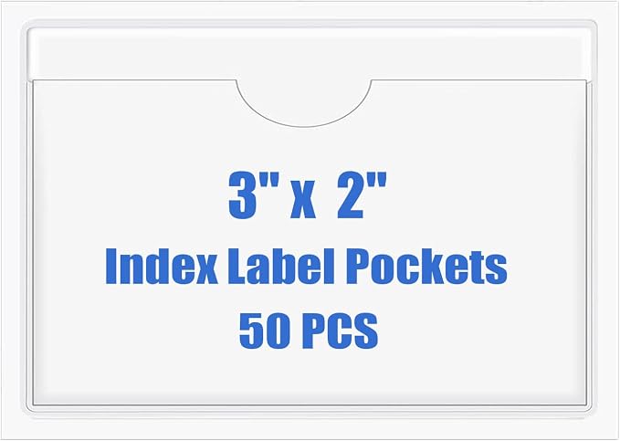 Origin-Joy 50 PCS Self-Adhesive Index Label Pockets by Origin-Joy