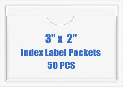 Origin-Joy 50 PCS Self-Adhesive Index Label Pockets by Origin-Joy