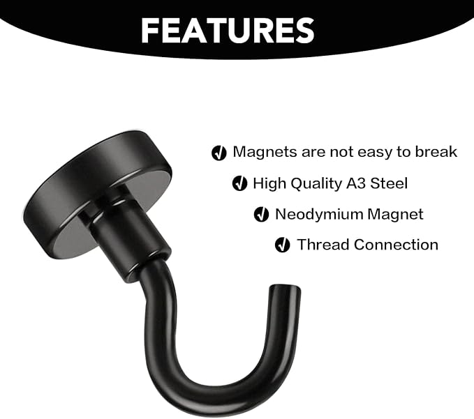 E BAVITE 28 Pack Magnetic Hooks, 30Lb Magnetic Hooks, Magnet Cruise Hook - Image 7
