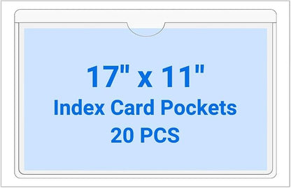 20 PCS Clear Self Adhesive Plastic Label Pockets, Top Loading Business & by Kvatr-X