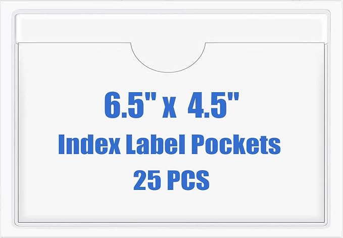 Origin-Joy 25 PCS Self-Adhesive Index Label Pockets by Origin-Joy
