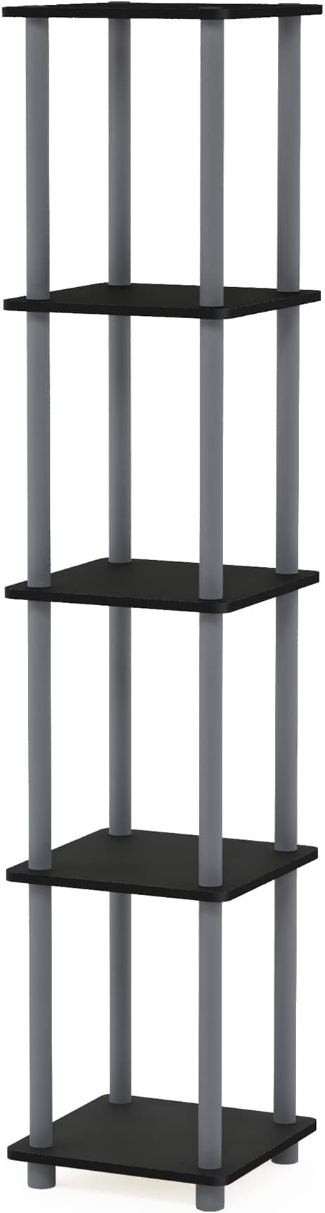 Furinno Turn-N-Tube Storage Shelves, 5-Tier Square Book Shelf, Corner Shelf - Image 6