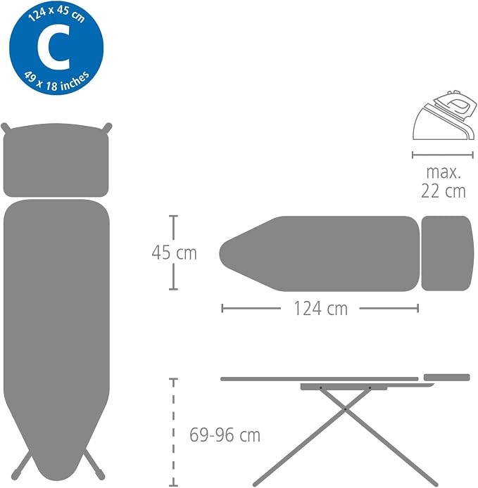 Brabantia - Ironing Board C - Extra Large Steam Unit Holder - Adjustable in - Image 3