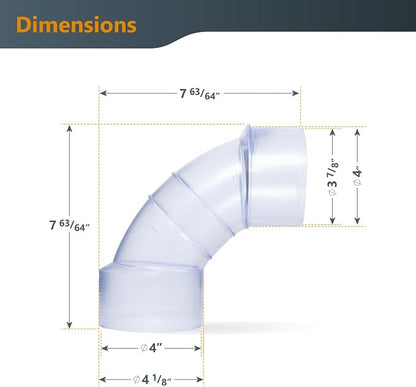 POWERTEC 70365V 4 Inch ID/OD 90 Degree Elbow - Image 2