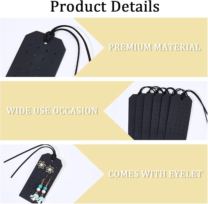 6Pcs 4.3x2.2 Inch PU Leather Pierced Earring Organizer Hanging Case 32 Holes - Image 6