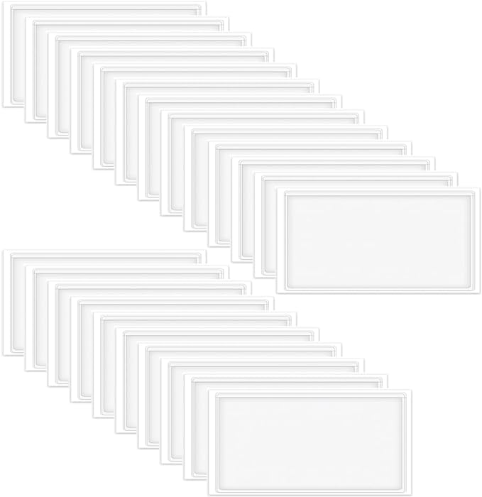 60 Pack Clear Self Adhesive Label Pockets, 4 x 2 Inch Label Holders Index Card by IheDovb