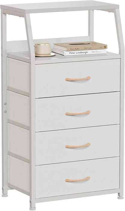 Furnulem Tall Nightstand with 4 Fabric Drawers, Small Dresser - Image 4