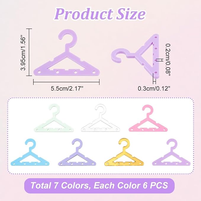 PH PandaHall 42pcs Clothes Hanger Earring Holder Necklace Mini Hanger Rack - Image 4