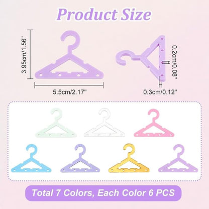 PH PandaHall 42pcs Clothes Hanger Earring Holder Necklace Mini Hanger Rack - Image 4