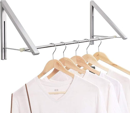 Laundry Room Drying Rack Wall Mounted Clothes Hanger Folding Wall Coat Racks by Anjuer