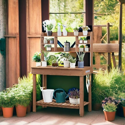 Yaheetech Outdoor Potting Bench, Display Rack & Storage Shelf, transplanting - Image 5
