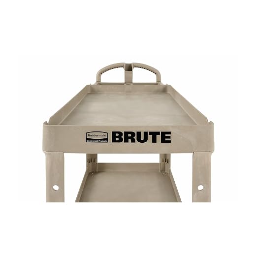 Rubbermaid Commercial Products BRUTE Heavy Duty 2-Shelf Utility/Service Cart - Image 3