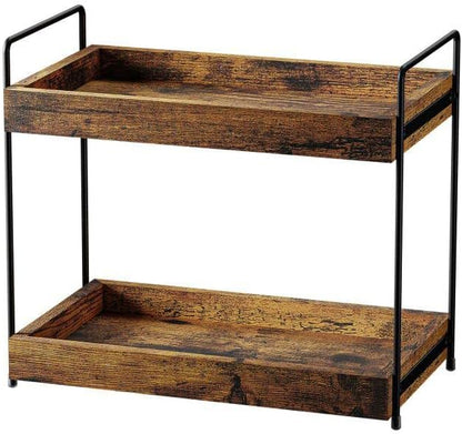2-Tier Wood Bathroom Counter Organizer, Kitchen Spice Rack | Multi-Use Storage by SANRETAHO